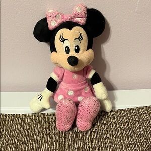 Disney Minnie Mouse Pink and Black Plush Doll